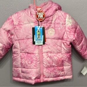 ZeroXposur Pink Tie-Dye Kids Puffer Jacket